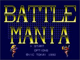 Title screen of Battle Mania on the Sega Nomad.